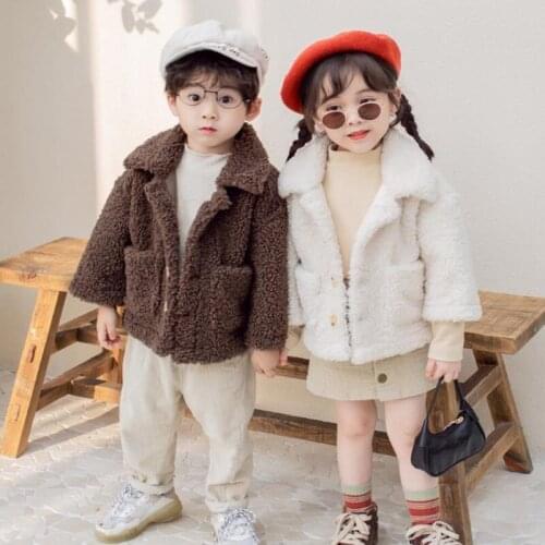 Winter Childrens Clothing 2020 New Childrens Lamb Velvet Baby Cotton-Padded Jacket Baby Cotton-Padded Jacket Boys Girls Jacket