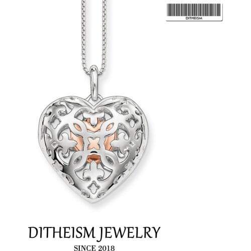 Link Chain Necklace Heart Locket, 2018 New Fashion 925 Sterling Silver Jewelry Romantic Gift For Women Girls