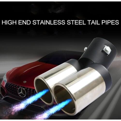 1 Pcs Exhaust Pipe Muffler Tail Pipe Outlet Nozzle End Universal Stainless Steel Circular Flat End One Change Two Double Out