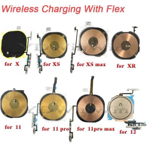 10pcs For iPhone X 8 8 Plus XS max XR NFC Chip Wireless Charging Charge Panel Coil Sticker Flex Cable Ribbon