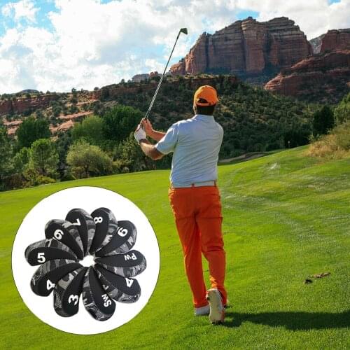 10Pcs/Pack Golf Iron Covers Set Golf Club Head Cover Golf Iron Head Covers Set 3,4,5,6,7,8,9,S,A,P Protective Headcover