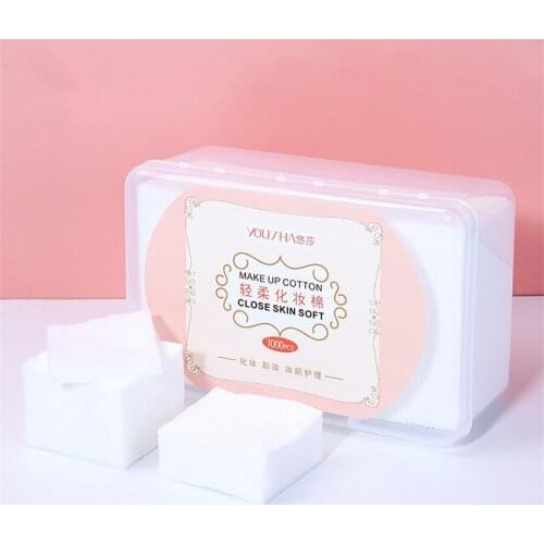 1000 Pcs Cosmetic Cotton Double Side Makeup Remover Fine Cotton Pads Face Cleaning Skin Care Nail Wipes Beauty Tools E1002
