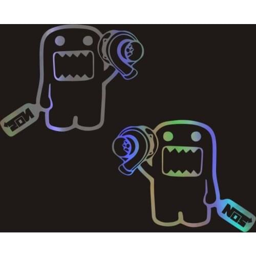 2pcs Domo Kun Jdm Car Windows Sticker Reflective Cool Decals Car Accessories for Mazda Toyota Honda Bmw Car Sticker,9cm*7cm
