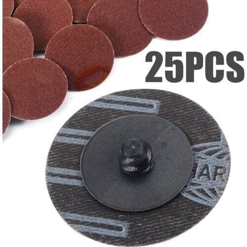 25Pcs 2 Inch Roloc Roll Lock Sanding Disc Sandpaper Abrasive Pads 180 Grit For Sander Abrasive Tools Accessories