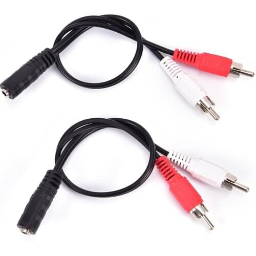 3.5mm Stereo Audio Female Jack to 2 RCA Male Socket to Headphone 3.5 Y Adapter Cable 1pc Universal