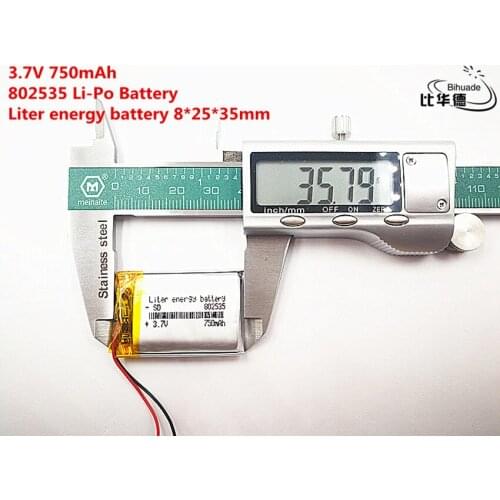 5pcs Liter energy battery Good Qulity 3.7V,750mAH,802535 Polymer lithium ion / Li-ion battery for TOY,POWER BANK,GPS,mp3,mp4