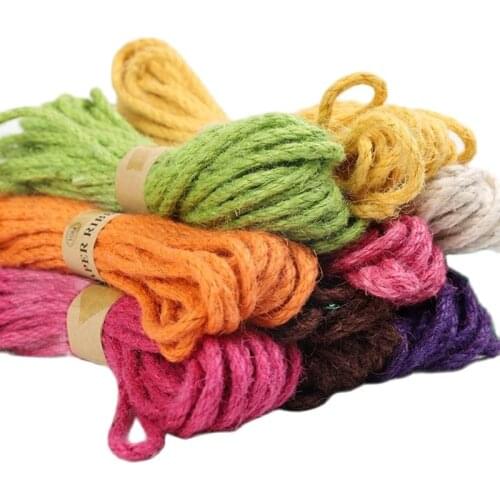 6MM Colorful Braided Jute Rope Student Creative Handmade Diy Decoration Rope Multi-Color Optional