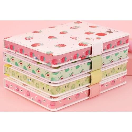 112 Sheets Creative Students Notebook Cute Cartoon Patterns Magnetic Buckle Diary Sketchbooks Students School Office Stationery