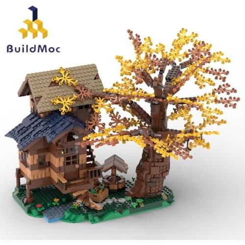 Arcadian Hut Forest Tree House Model Building Blocks with Figures DIY Assembly Particle Bricks Toys Children Christmas Gift