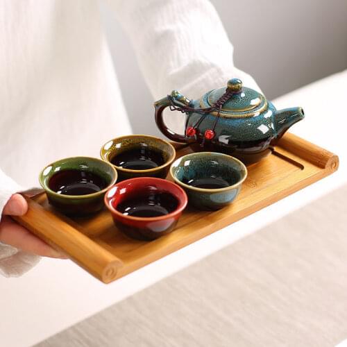 1 Pot and 4 Cups Tea Set Chinese Kettle Kung Fu Teaware Creative Drinkware