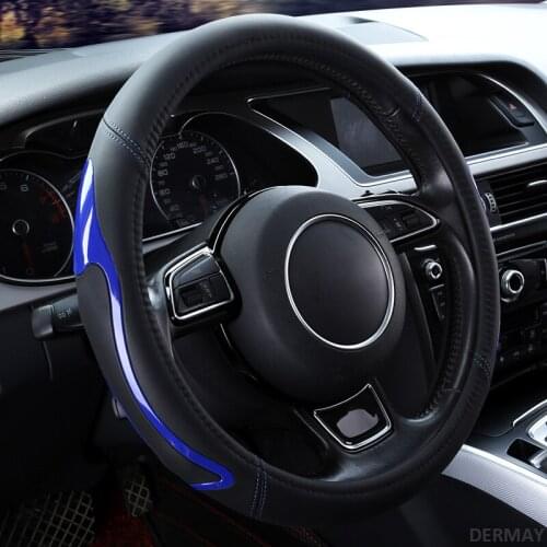 DERMAY Fashion Car Steering Wheel Cover 38cm Universal Anti-slip Men Women Auto Steering Cover Interior Accessories