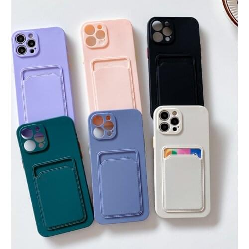 Wallet Phone Case For iPhone 12 Mini 11 Pro X XR XS Max 7 8 Plus SE 2 Fashion Candy Color Card Holder Soft TPU For iPhone X Case