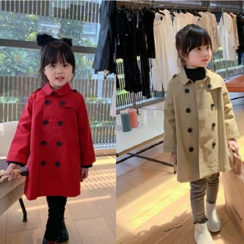 Girls Babys Kids Windbreaker Coat Jacket Outwear 2021 Vintage Spring Autumn Overcoat Top Formal Beach Cardigan Childrens Cloth