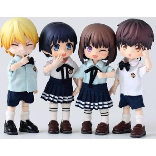 Doll clothes school uniform suit 1/12 bjd doll ob11 clothes shirt pants GSC Molly Azone Doll Accessories Toys for boys and girls