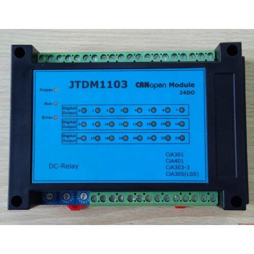 CANopen IO module JTDM1103, 24DO, comply with DS301, DS401, support LSS