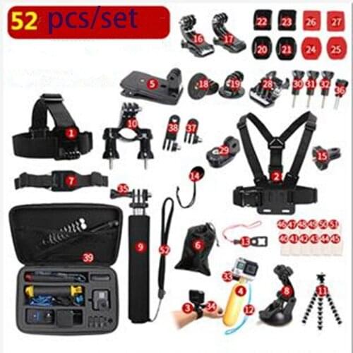 For GoPro accessories hero8/7/6 set selfie stick storage bag Action sports camera 360R bracket