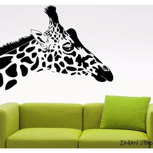 Giraffe Head Wall Sticker Animal Vinyl Decal Living Room Decor Wall Decoration Waterproof Wall Tattoo Mural Home Decor H313