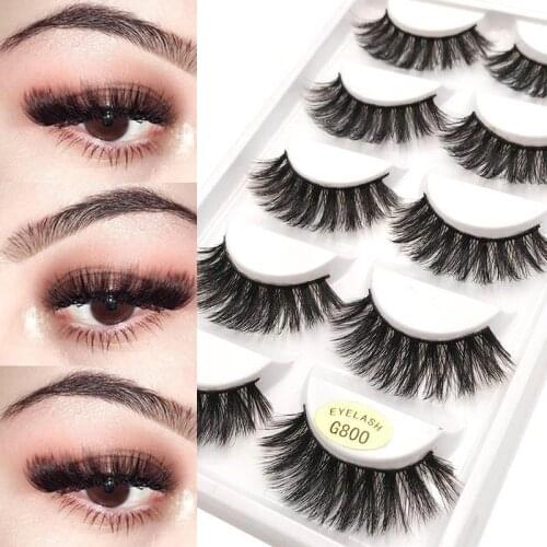 5 pairs natural false eyelashes fake lashes long makeup 3d mink lashes eyelash extension mink eyelashes for cilio make up beauty