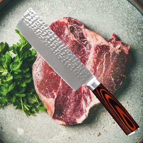 New 5Cr13mov Chef Knife Razor Sharp Stainless Steel Kitchen Chefs Knives High Carbon 58HRC Cutlery Cooking Knives Wood Handle