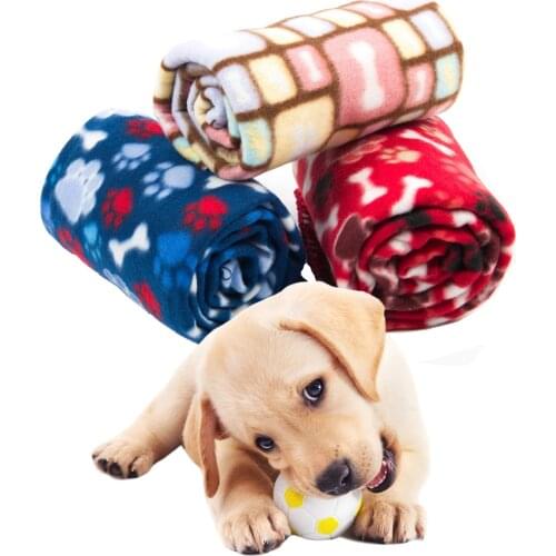 Pet Cat Dog Blanket Soft Cute Bed Mat Foot Print Warm Sleeping Mattress Pet Supplies