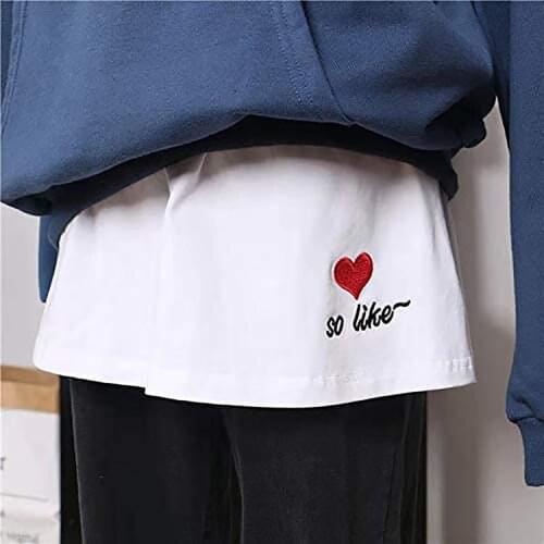 Autumn and winter womens collocation sweater fake bottoming artifact white hole on the hem all-match skirt женское платье 6