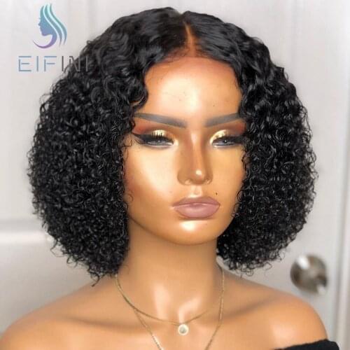 Brazilian Curly Lace Front Bob Wigs 13x6 Remy Guleless Short Human Hair Lace Wigs With Baby Hair For Black Women 150% Density