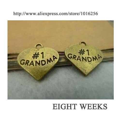 Zinc alloy pendant jewelry accessories diy handmade material charms Grandma hearts letters