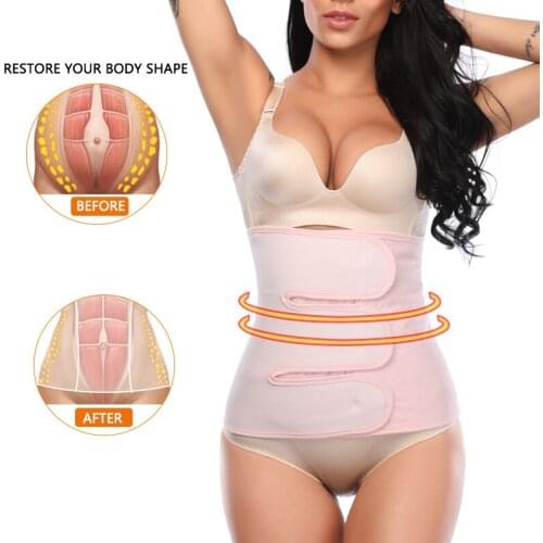 Women Postpartum Support Recovery Belly Wrap Body Shaper Postnatal Shapewear Post Band After Birth Waist Pelvis Belt Slimming