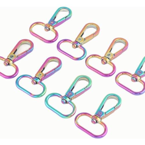 25mm Rainbow Swivel Clasps Lobster Claw Dog Collar Supply Jewelry Making Charm DIY Craft Handbag Hardware Purse Bag