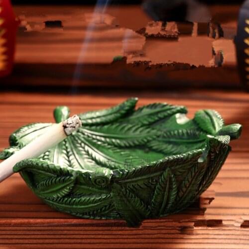 Reggae Jamaica Ashtray Bar Disco Retro Furnishings Leaf Hemp Hip Hop Rock Resin Ashtray Gift portable ashtray girly ashtray CL12