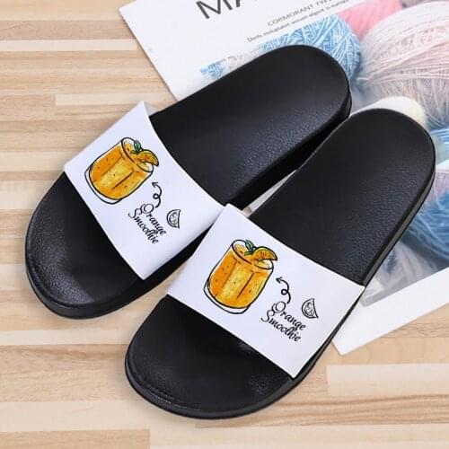 Sandals for Women 2021 Kawaii Cartoon fruit cute print Summer Beach Fashion Women Shoes Open Toe Slippers Printed Shoes Women