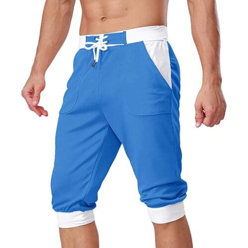 New Mens Shorts Fashion Color Matching Outdoor Leisure Sports Small Feet Tide Brand Mesh Five-Point Shorts