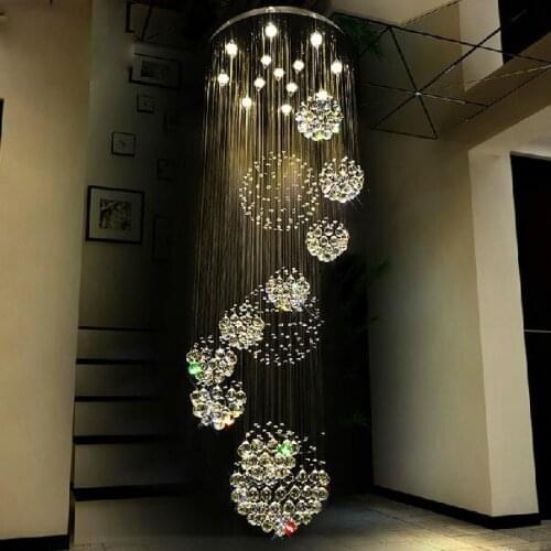 Modern Crystal Chandeliers Lights Fixture Big Projects Hotel Hall Restaurant Clubs Crystal Droplights D80cm*H220cm AC110V 220V
