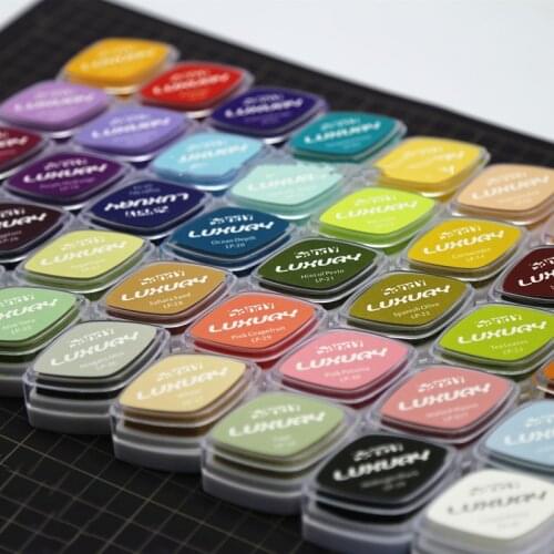 40 colors Multipurpose eye shape Seal Stamp Ink Pad Dyeing Card Scrapbook Handbook Rubber Stamp Ink Paper Shrink Sheet