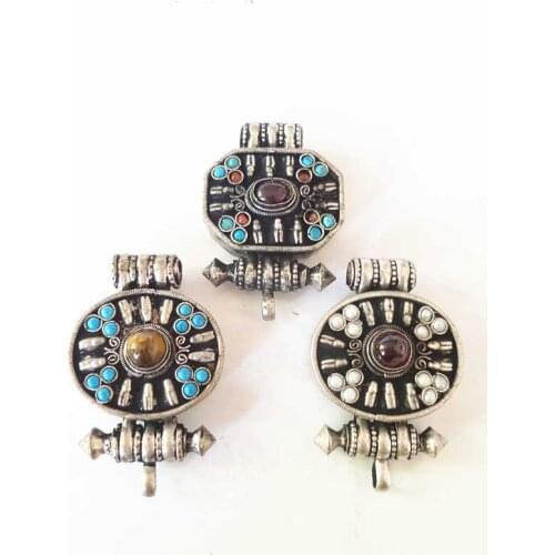 TGB093 Tibetan Jewelry Tibetan Prayer Box Copper Inlay Colorful Beads Many Designs