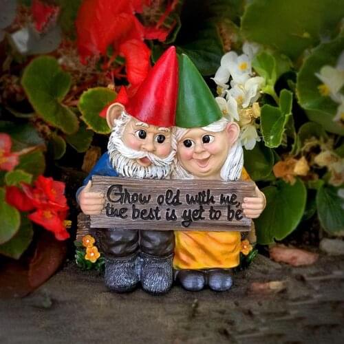 Meticulously Sculpted Garden Gnome Dwarf Couple Resin Garden Statue Craft Decoration For Outdoor Garden Lawn