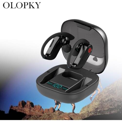 TWS PowerHBQ Pro Bluetooth 5.0 Wireless Earphones 6D Stereo Sports ear hook Headphones Waterproof Earbuds Power Display HBQ Q62