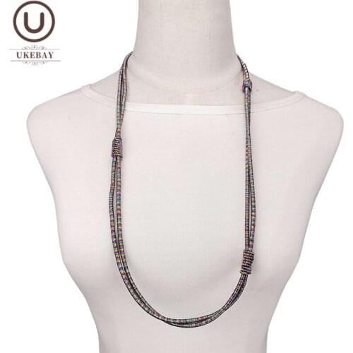 UKEBAY New Handmade Jewelry Luxury Choker Necklaces Female Sweater Chain Metal Designer Ethnic Necklace Accessories Party Chains