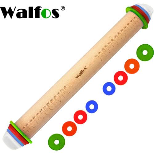 WALFOS Food Grade Wood Rolling Pin Fondant Paste Cake Roller Cake Bakeware Tool-Wooden Rolling Pin Baking & Pastry Tools