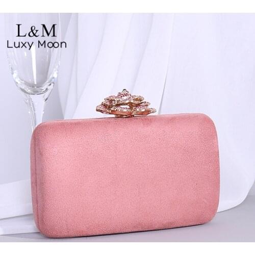 Women Floral Diamond Clutch Bag New Small Solid Evening Bag Crystal Luxury Designer Bag Elegant Female Wedding Party Purse X477H