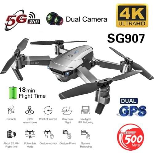 ZLRC SG907 RC GPS Drone with 5G WiFi 90° Electric Adjustment 4K Camera Follow Me Quadrocopter Foldable Quadcopter VS S167 E520S