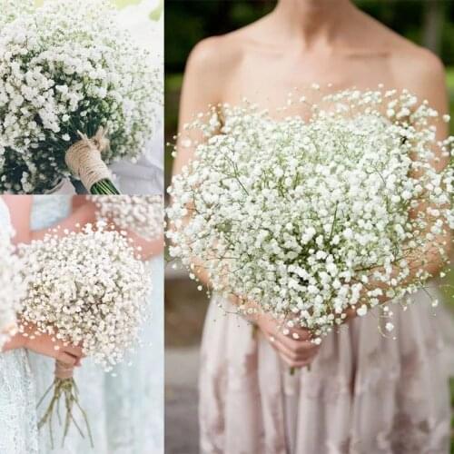 1 Bunch 90 Heads Chic Mini Artificial Babys Breath Flowers Fake Gypsophila DIY Floral Bouquets Arrangement Wedding Home Decor
