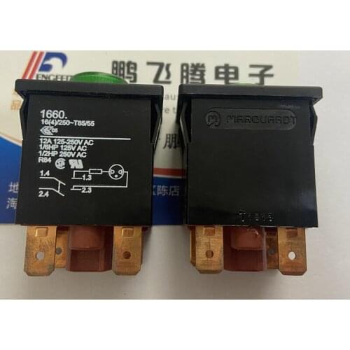 1PCS German MARQUARDT 1660.5207 square panel with indicator button switch 16A250V self-locking