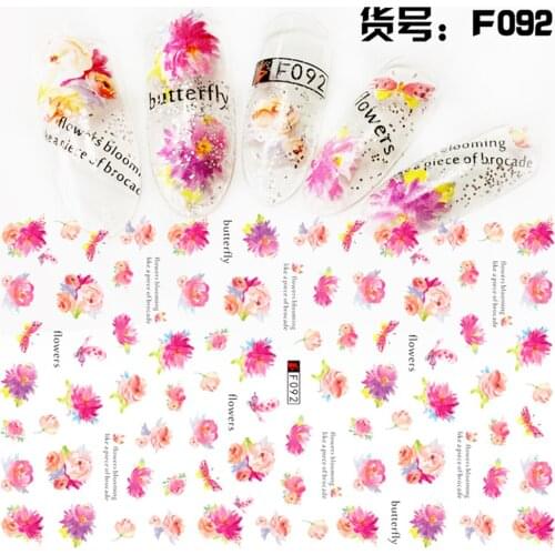 10 sheets mixed design adhesive manicure beauty flower decals Nail Art decorations Stickers nail supplies tool accessories