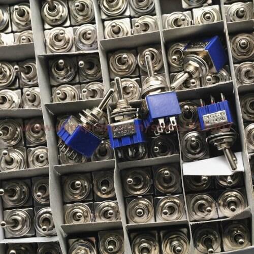 PHISCALE 10pcs double toggle switches Toggle Rocker Switches on-off-on MTS203 with the panel 6pin 3A 250V 6A 125V