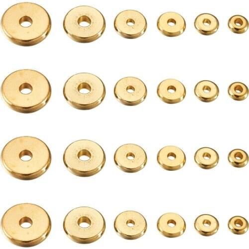 180pcs/box Mixed Size Charm Spacer Beads Golden Flat Round Loose Beads for DIY Jewelry Making Bracelet Findings
