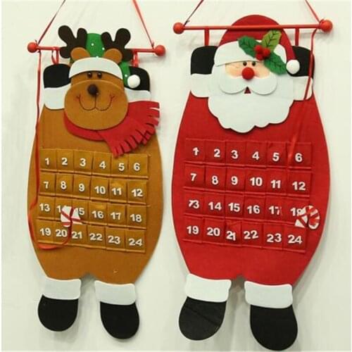 2020 New Christmas Advent Calendar Craft Santa Claus Snowman Hanging Decor Christmas Pendant Ornament