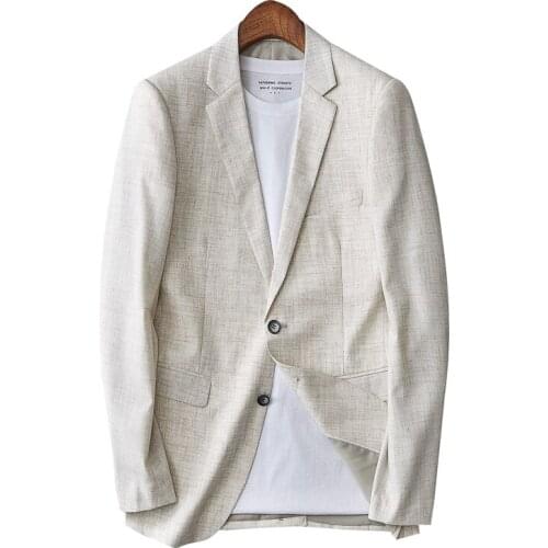 2021 Gentleman Blazer Slim Fit Fashion Man Jackets Wedding Parties Coat Outwear Plaid Blazer Button Business Jacket S-3XL