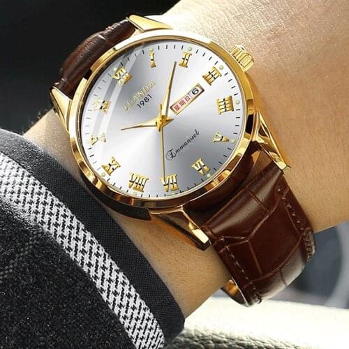 2021 Jinfengda Brand Watches Hot Style Fashion Business Quartz Mens Watch Dual Calendar Watch Couple Watch Luxury Watch