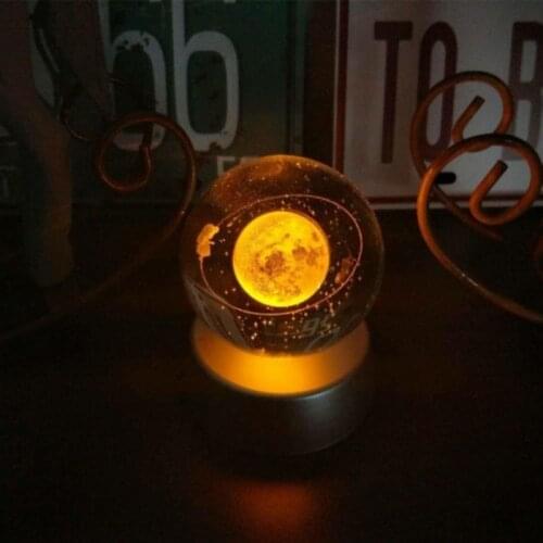 3D Crystal Ball Snow Globes Laser Illuminated Night Light Gift Decorative Crystal Glass Sphere Girl Friend Christmas Colorful